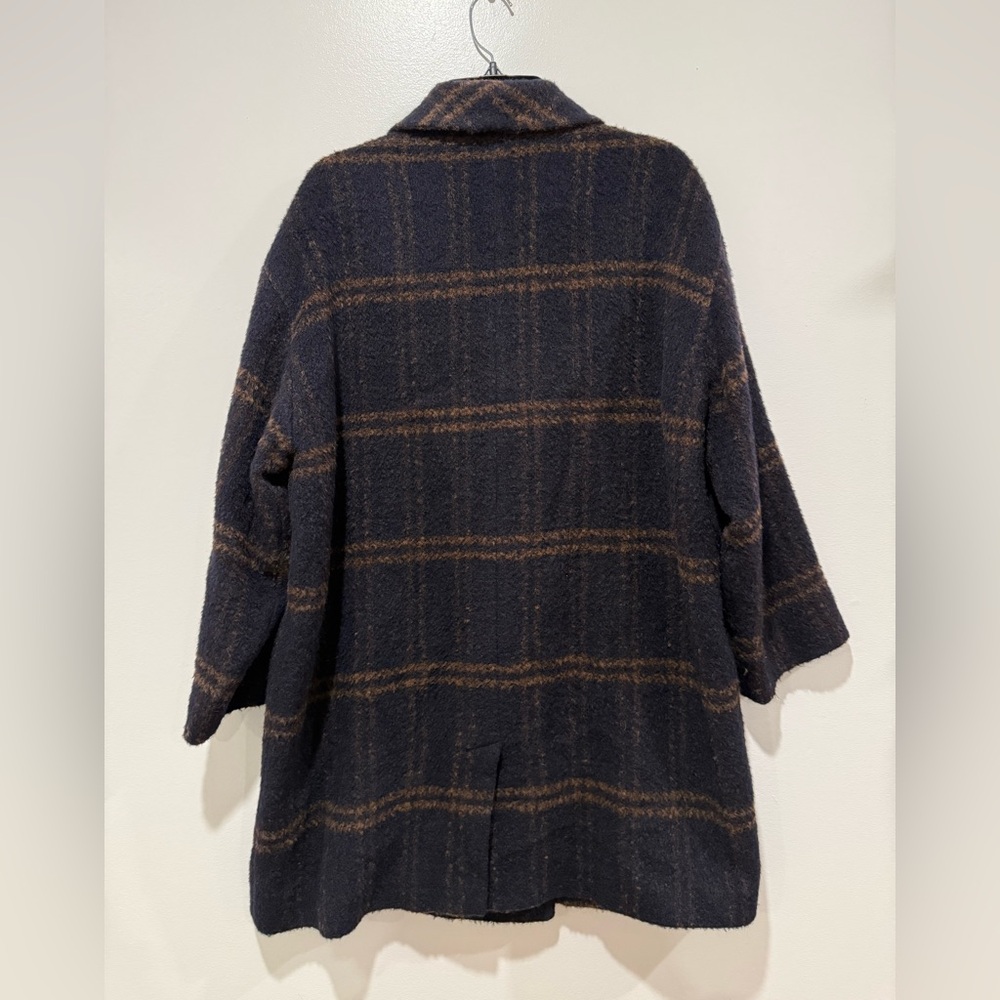 Eileen Fisher Wool Luxe Alpaca Plaid Oversized Coat - Picture 4 of 12